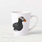 Schattige Crested Puffin Cartoon zwemmen Latte Mok (Rechts)