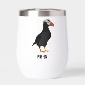 Schattige Crested Puffin Standing Cartoon (Achterkant)