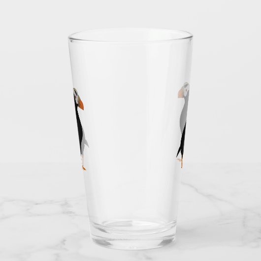Schattige Crested Puffin Standing Cartoon Glas (Rechts)