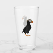 Schattige Crested Puffin Standing Cartoon Glas (Voorkant)