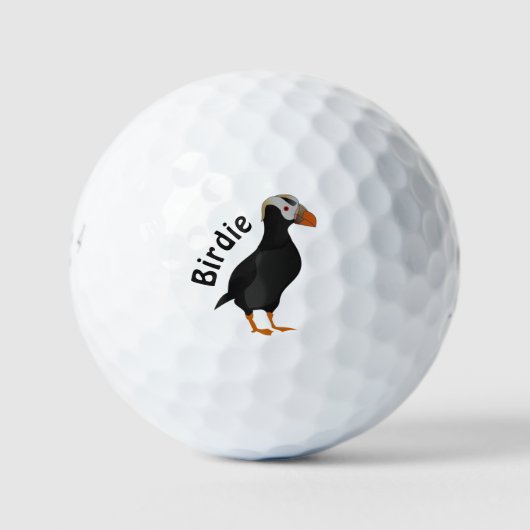 Schattige Crested Puffin Standing Cartoon Golfballen (Voorkant)