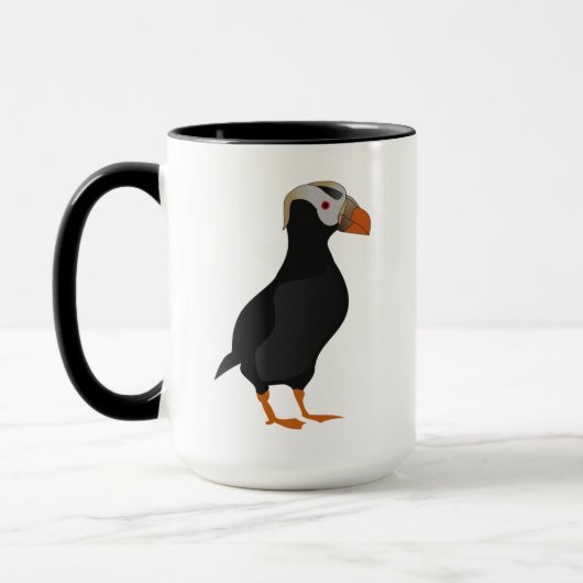 Schattige Crested Puffin Standing Cartoon Mok (Links)