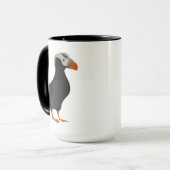Schattige Crested Puffin Standing Cartoon Mok (Voorkant links)