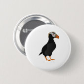 Schattige Crested Puffin Standing Cartoon Ronde Button 5,7 Cm (Voorkant /achterkant)