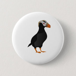 Schattige Crested Puffin Standing Cartoon Ronde Button 5,7 Cm