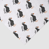 Schattige Crested Puffin Standing Cartoon Tissuepapier (Detail)
