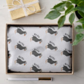 Schattige Crested Puffin Standing Cartoon Tissuepapier (Geschenk)