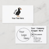 Schattige Crested Puffin Standing Cartoon Visitekaartje (Voorkant / Achterkant)