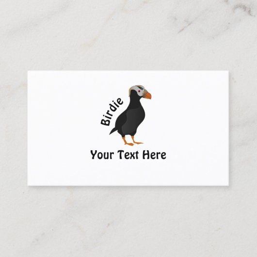 Schattige Crested Puffin Standing Cartoon Visitekaartje (Voorkant)