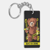 Schattige Crimineel Teddybeer Sleutelhanger (Voorkant Links)