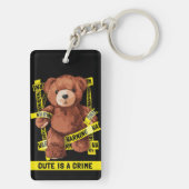 Schattige Crimineel Teddybeer Sleutelhanger (achterkant)