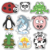 Schattige Critters assortiment Sticker (Voorkant)