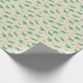 Schattige Cryptid Loch Ness Monster Naadloos Patro Cadeaupapier (Hoek)