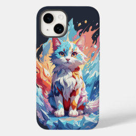 Schattige Crystal Fantasy Cat Design Case-Mate iPhone 14 Hoesje