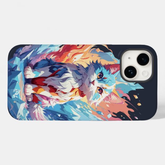 Schattige Crystal Fantasy Cat Design Case-Mate iPhone Case (Achterkant (horizontaal))