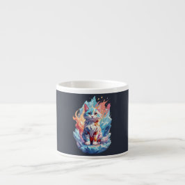 Schattige Crystal Fantasy Cat Design Espresso Kop