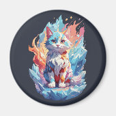 Schattige Crystal Fantasy Cat Design Magneet (Voorkant)