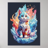 Schattige Crystal Fantasy Cat Design Poster (Voorkant)