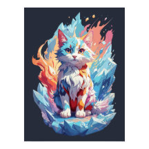 Schattige Crystal Fantasy Cat Design