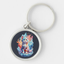 Schattige Crystal Fantasy Cat Design Sleutelhanger