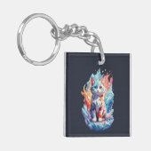 Schattige Crystal Fantasy Cat Design Sleutelhanger (Voorkant Links)