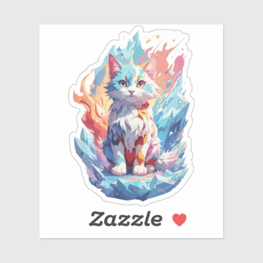 Schattige Crystal Fantasy Cat Design Sticker (Vel)