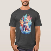 Schattige Crystal Fantasy Cat Design T-shirt (Voorkant)