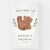 Schattige Cub Beer Baby shower Spandoek (Verticaal)