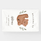 Schattige CUB Beer Boy Verjaardagsfeestje Welkom Spandoek (Horizontaal)