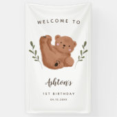 Schattige CUB Beer Boy Verjaardagsfeestje Welkom Spandoek (Verticaal)