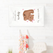 Schattige CUB Beer Meisje Verjaardagsfeestje Welko Spandoek (Insitu)