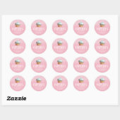 Schattige Cupcake Bakkerij Gebak Chef Sweet Pink Ronde Sticker (Vel)