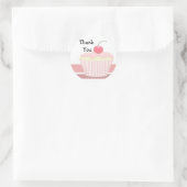 Schattige Cupcake Bedankt Ronde Sticker (Tas)