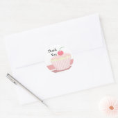 Schattige Cupcake Bedankt Ronde Sticker (Envelop)