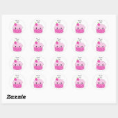 Schattige Cupcake Bedankt Ronde Sticker (Vel)