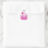 Schattige Cupcake Bedankt Ronde Sticker (Tas)