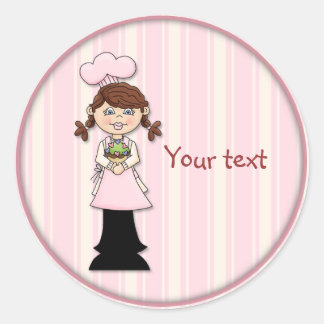 Schattige Cupcake Meisje Ronde Sticker