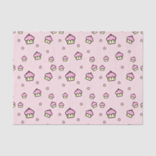 Schattige Cupcake Patroon Roze Tissue Papier