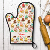 Schattige Cupcake Pattern, Baker Gift met aangepas Ovenwant