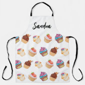 Schattige Cupcake Pattern, zoet dessert, Schort (Voorkant)