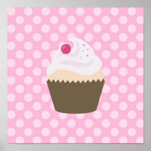Schattige Cupcake Poster