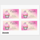 Schattige Cupcake Verjaardag Sticker Kroon Roze (Vel)