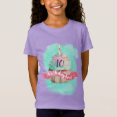 Schattige Cupcake Verjaardags Meisje Cupcake met L T-shirt (Voorkant)