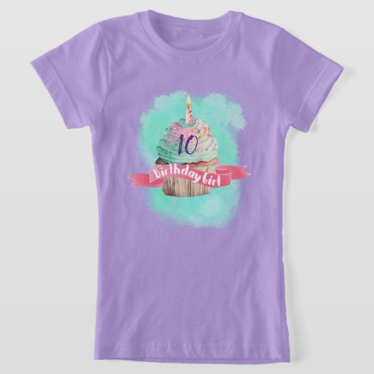 Schattige Cupcake Verjaardags Meisje Cupcake met L T-shirt (Laagn)