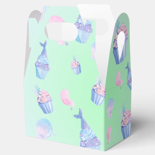 schattige cupcake Zoete zeemeermin Verjaardagsfees Bedankdoosjes (Geopend)