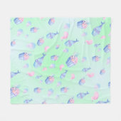 schattige cupcake Zoete zeemeermin Verjaardagsfees Fleece Deken (Voorkant (Horizontaal))