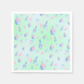 schattige cupcake Zoete zeemeermin Verjaardagsfees Servet (Voorkant)