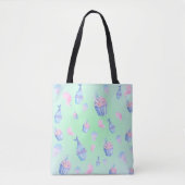 schattige cupcake Zoete zeemeermin Verjaardagsfees Tote Bag (Voorkant)