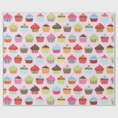 Schattige Cupcakes Cadeaupapier (Vlak)