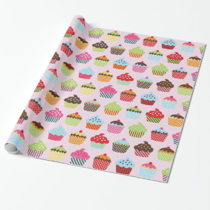 Schattige Cupcakes Cadeaupapier